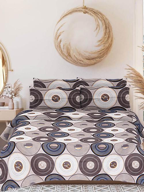 indhome life abstract, cotton double bedsheet with 2 pillow covers, queen size 108 inch by 108 inch,200 tc-soft fabric - 19734309 - Very Small Image - 1