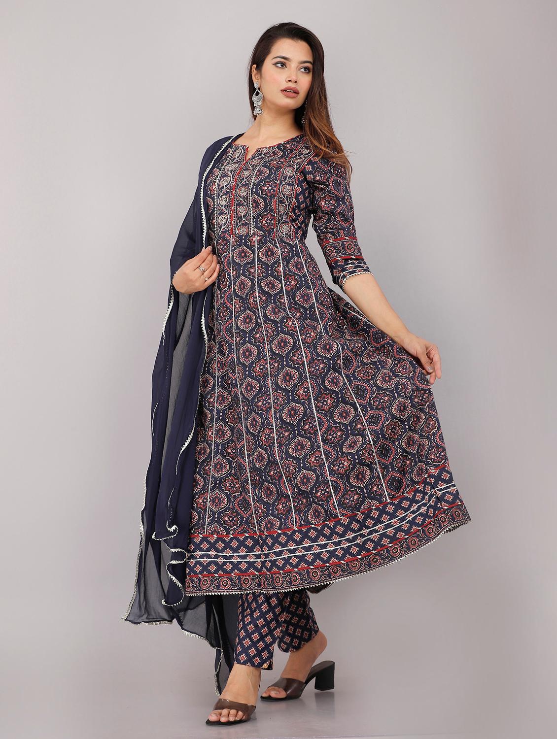 women printed kurta pant set with dupatta - 19734477 - Standard Image - 2