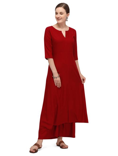 solid kurta palazzo set - 19735419 - Very Small Image - 1