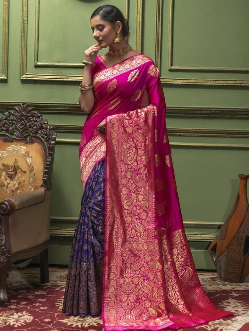 women's banarasi saree with blouse - 19735879 - Very Small Image - 1