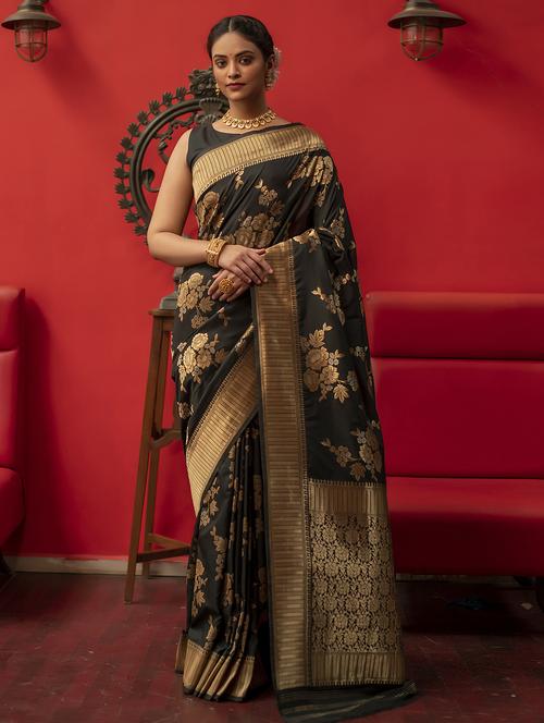 women's banarasi saree with blouse - 19735881 - Very Small Image - 1