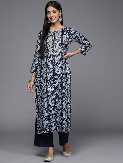 women's straight kurta - 19737198 - Very Small Image - 1