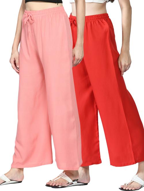 women drawstring waist solid palazzo set - 19739392 - Very Small Image - 1