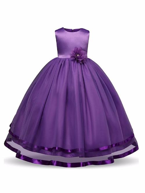 girls round neck sleeveless frock - 19743333 - Very Small Image - 1