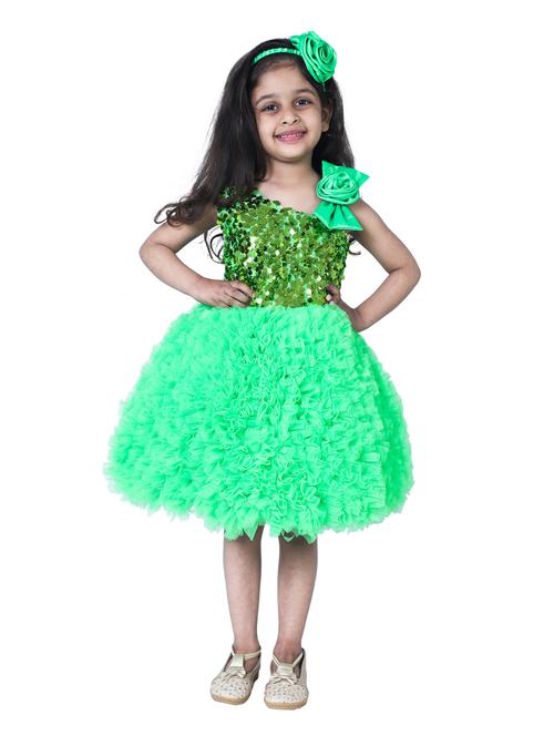 girls asymmetric neck cold shoulder frock - 19743440 - Very Small Image - 1