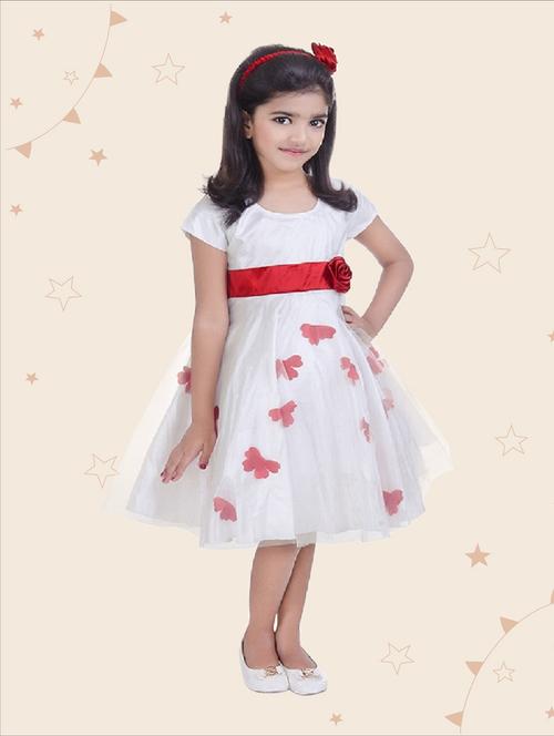 girls round neck short sleeves frock - 19743722 - Very Small Image - 1