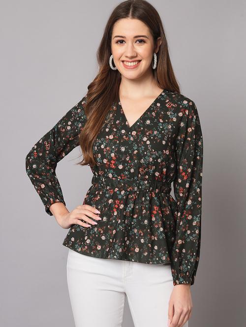 women's peplum v neck top - 19745502 - Very Small Image - 1