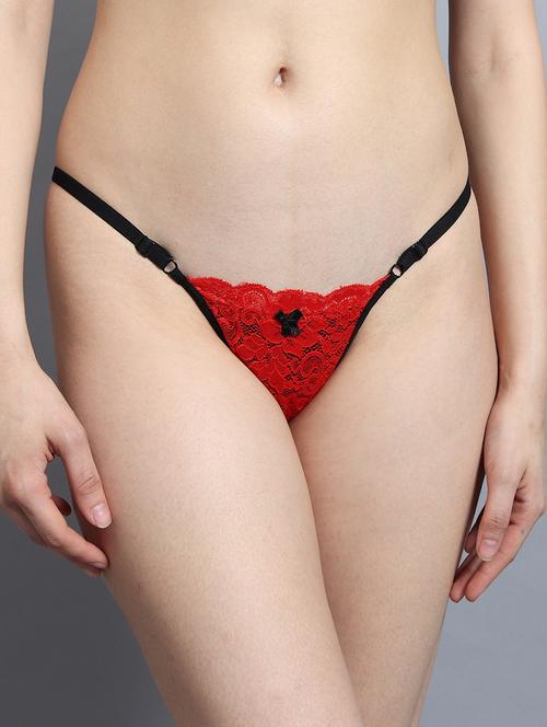 multi colored lycra thongs panty - 19746202 - Very Small Image - 1