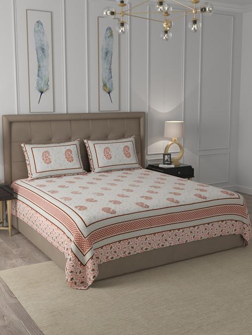 cotton paisley printed king size bedsheet - 19747480 - Very Small Image - 1