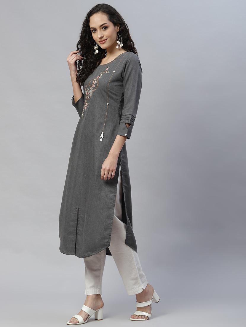 women's straight kurta - 19749025 - Standard Image - 2