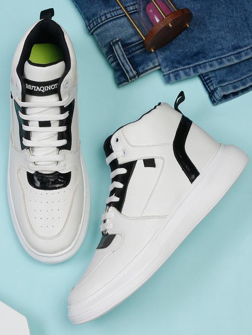 white pu lace up sneakers - 19749184 - Very Small Image - 1