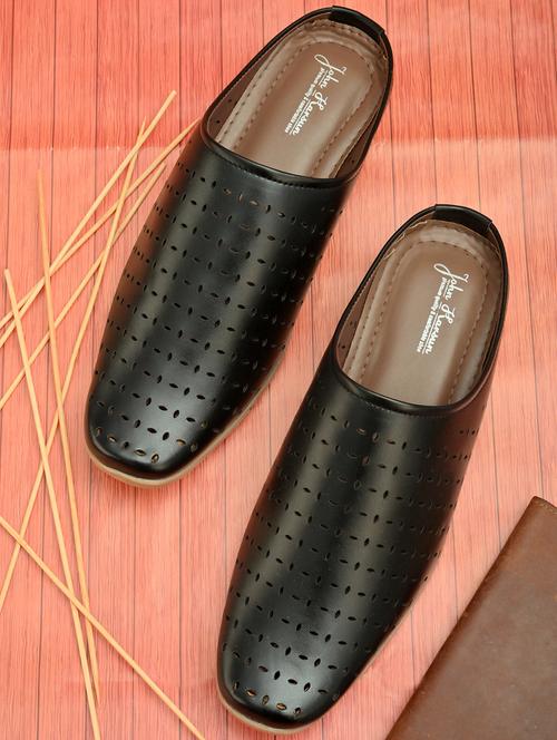 men black cut work slip on mule - 19749884 - Very Small Image - 1