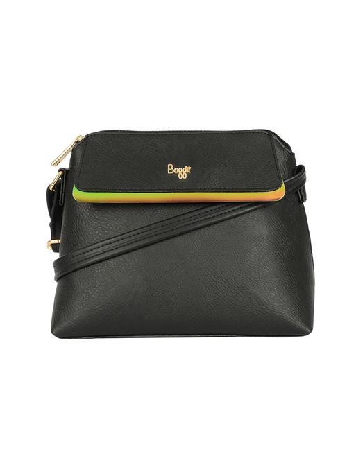 black cotton polyester blend sling bag - 19751012 - Very Small Image - 1