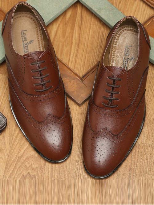 bronze leather laceup brouges - 19753162 - Very Small Image - 1