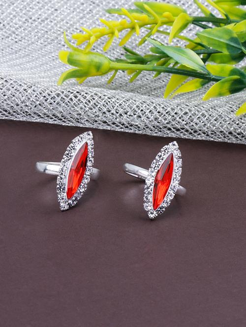 red color oxidized toe rings set - 19753413 - Very Small Image - 1