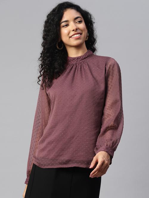 women's straight mock neck top - 19753513 - Very Small Image - 1