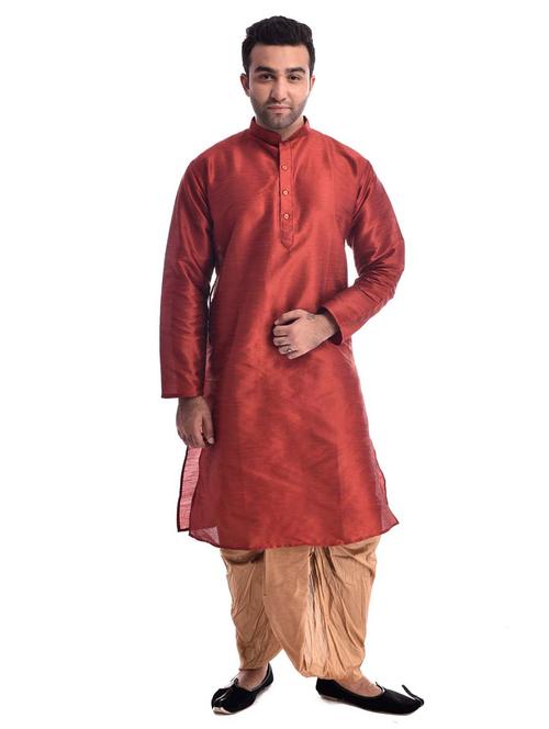 mandarin neck dhoti kurta set - 19754321 - Very Small Image - 1