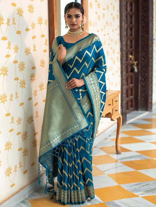 women's banarasi saree with blouse - 19755094 - Very Small Image - 1