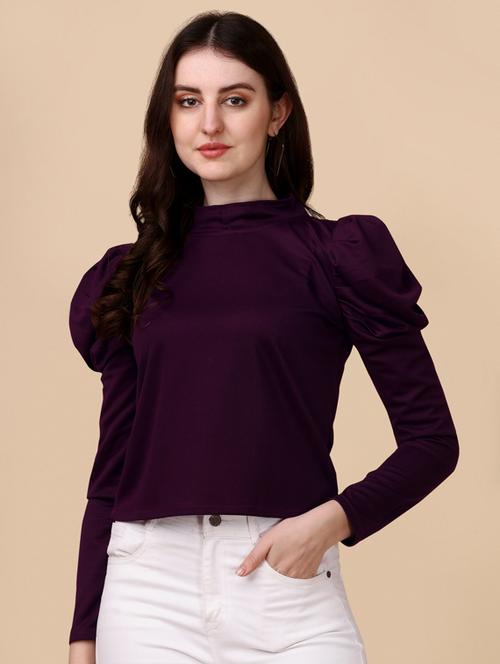 burgundy solid regular top - 19755471 - Very Small Image - 1