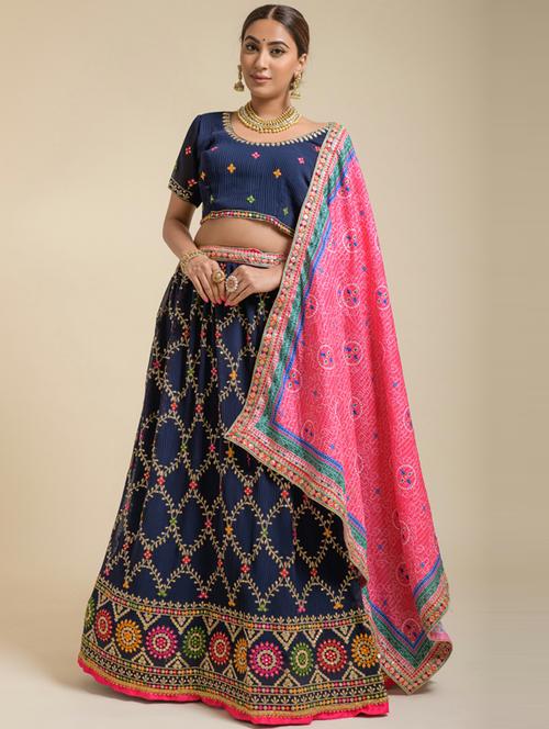 self designed embroidered flared lehenga - 19756048 - Very Small Image - 1