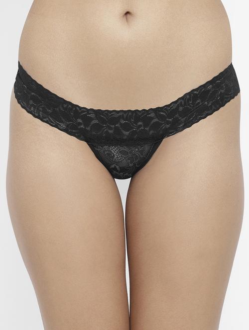 black nylon thongs panty - 19756185 - Very Small Image - 1