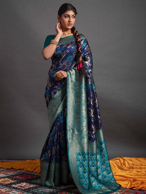 women's banarasi saree with blouse - 19756367 - Very Small Image - 1