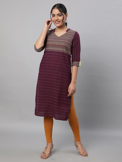 v neck printed kurta legging set - 19757685 - Very Small Image - 1