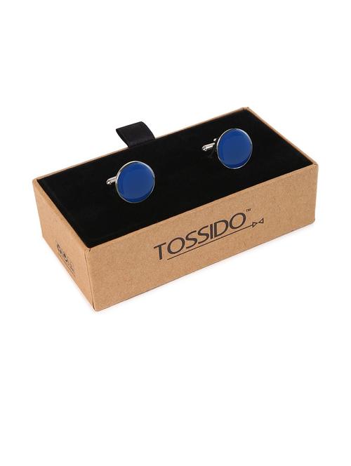 blue metal cufflink - 19761373 - Very Small Image - 1