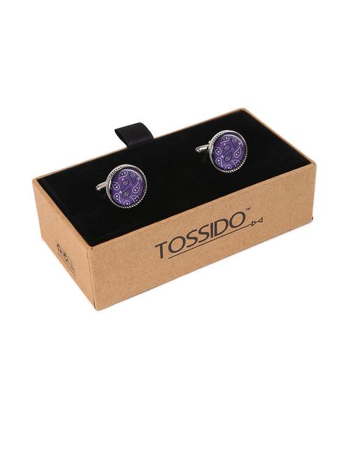 purple metal cufflink - 19761374 - Very Small Image - 1