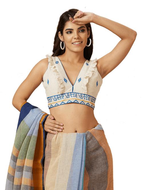 white cotton printed blouse - 19763428 - Very Small Image - 1