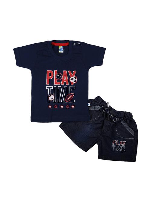 Kids Cotton Shorts Twin Set - 19765438 - Very Small Image - 1