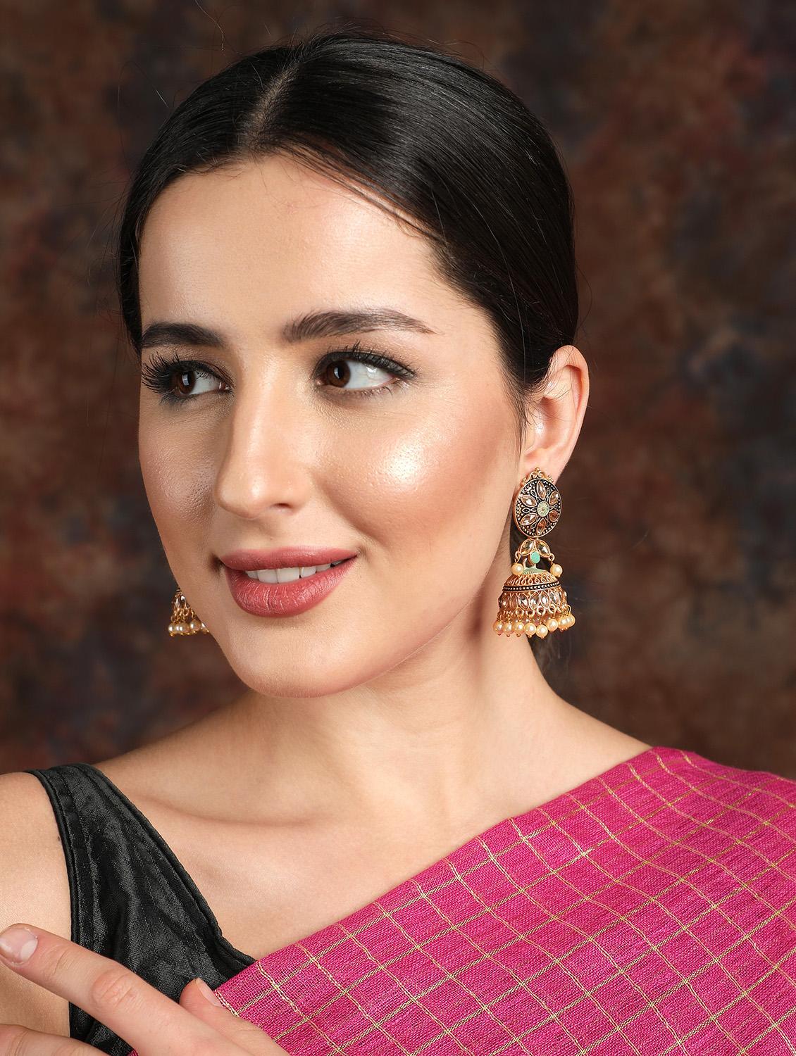 women gold plated jhumka - 19766207 - Standard Image - 4