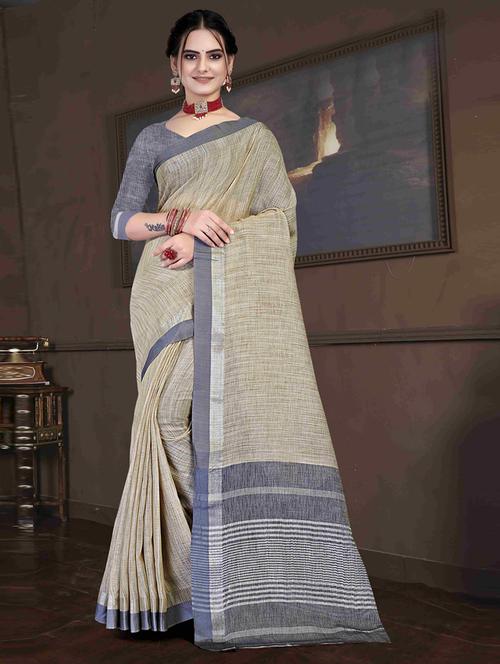 yellow silk saree with blouse - 19771170 - Very Small Image - 1