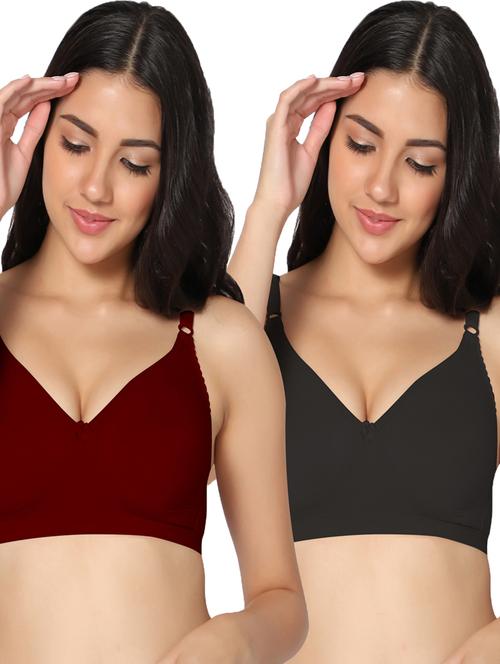 multi color cotton t-shirt bra combo - 19771787 - Very Small Image - 1