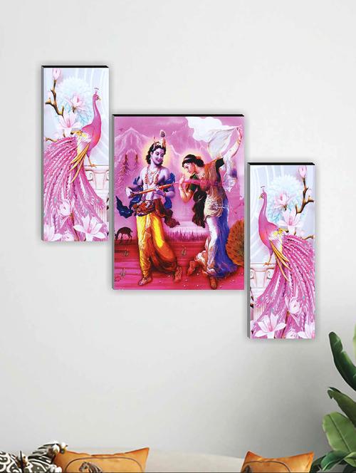 rac set of 3 radha krishna 12x18 inch mdf wall art painting - 19772166 - Very Small Image - 1