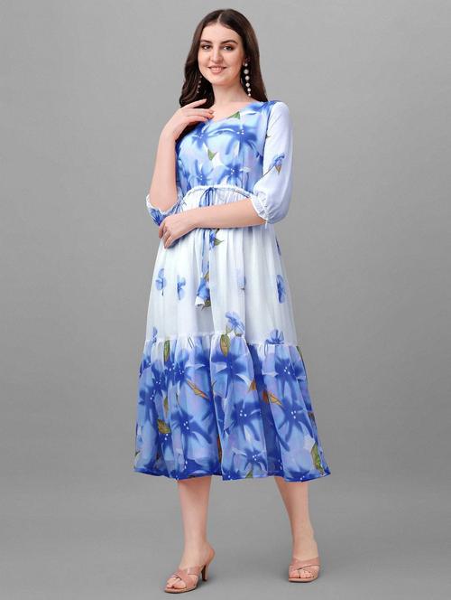 women's tiered dress floral dress - 19772888 - Very Small Image - 1