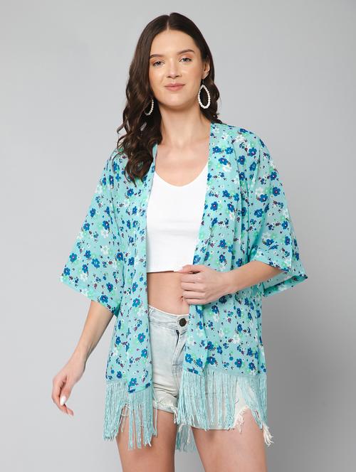 women printed georgette shrug - 19777887 - Very Small Image - 1