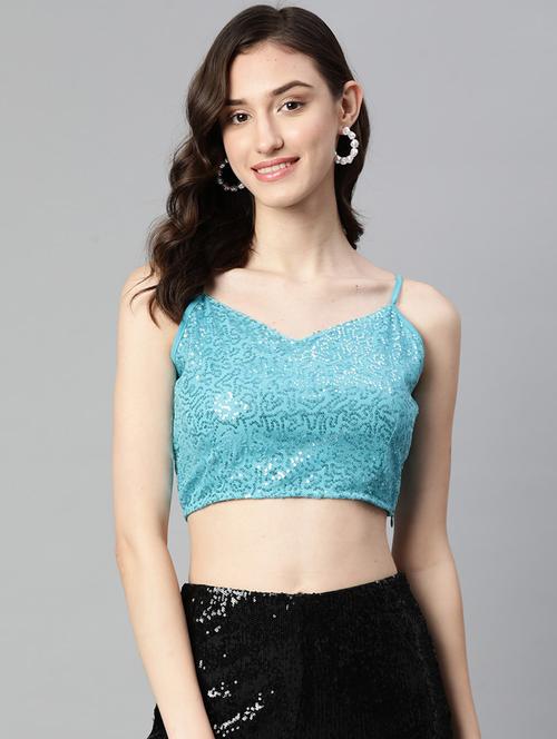 women's crop shoulder strap top - 19778630 - Very Small Image - 1