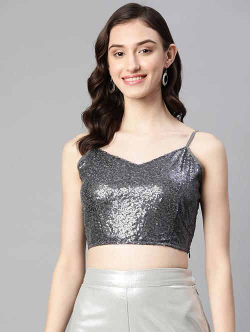 women's crop shoulder strap top - 19778640 - Very Small Image - 1