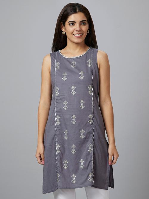 printed cotton regular tunic - 19779175 - Very Small Image - 1