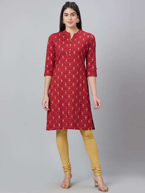 women's straight kurta - 19779219 - Very Small Image - 1