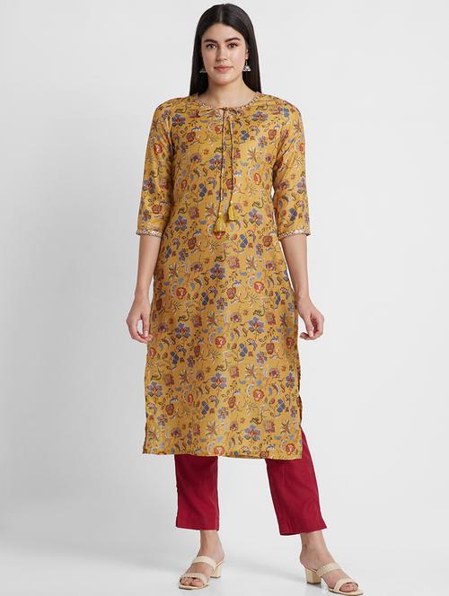 women's straight kurta - 19779258 - Very Small Image - 1