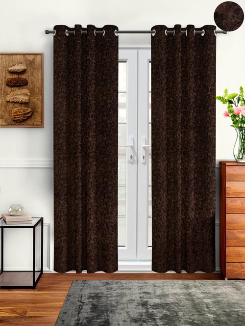 stylish and attractive self design curtains - pack of 2 - 19780107 - Very Small Image - 1