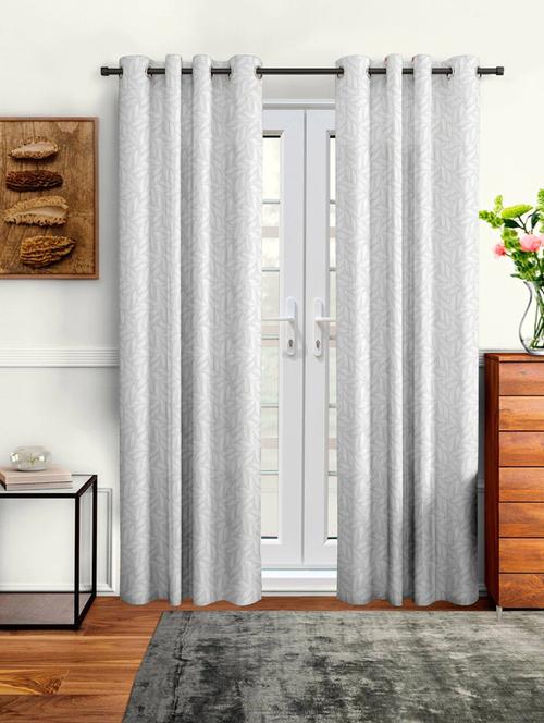 stylish and attractive self design curtains - pack of 2 - 19780324 - Very Small Image - 1