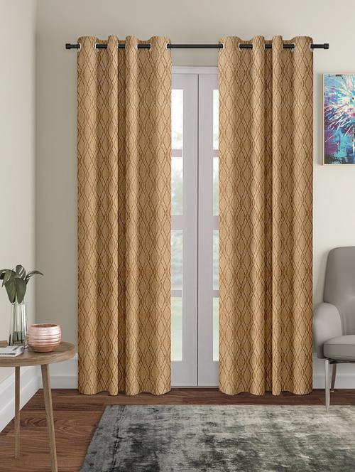 stylish and attractive self design curtains - pack of 2 - 19780601 - Very Small Image - 1