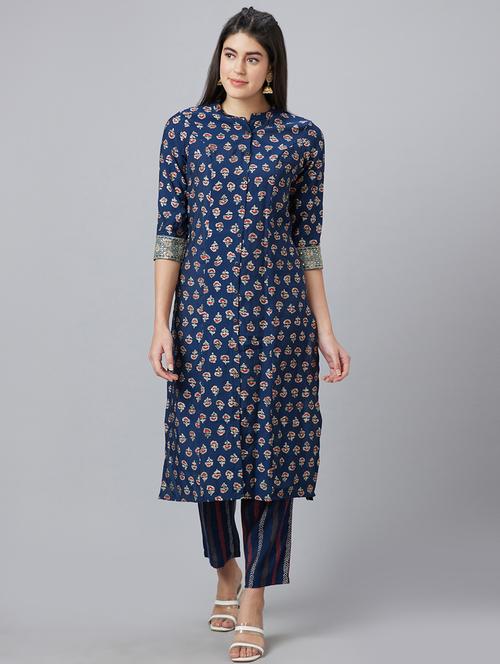 printed kurta pant set - 19780753 - Very Small Image - 1