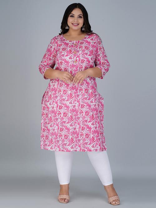 round neck printed straight kurta - 19781053 - Very Small Image - 1