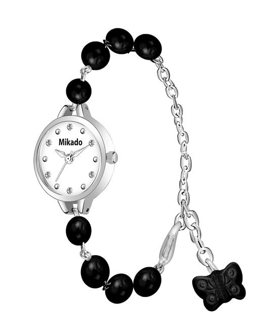 black beaded strap style analog watch  - 19781070 - Very Small Image - 1