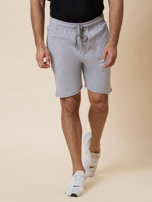 grey solid regular fit sports shorts - 19782557 - Very Small Image - 1