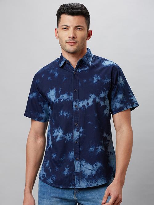 men blue cotton casual shirt - 19782659 - Very Small Image - 1